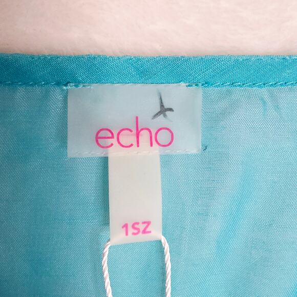 ECho Design NWT OneSize TURQUOISE blue Swimcover. Sheer. Delicate. Sexy. Classy - Picture 3 of 15